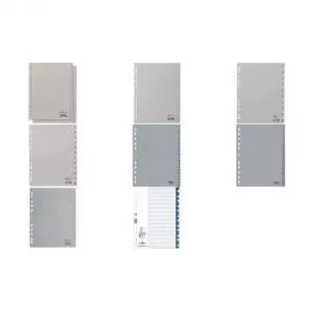 DURABLE A4 číslované registračné listy 1-31, 31-dielne, razené viacfarebné taby, sivý polypropylén, univerzálne dierovanie 675627