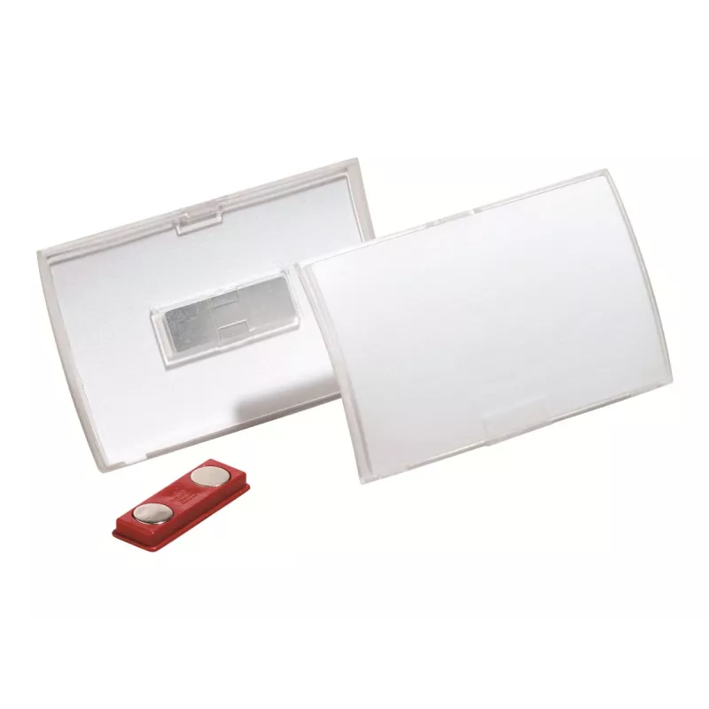 DURABLE CLICK FOLD magnetický držiak na menovky 90x54 mm, transparentný, balenie 10 ks (821519)