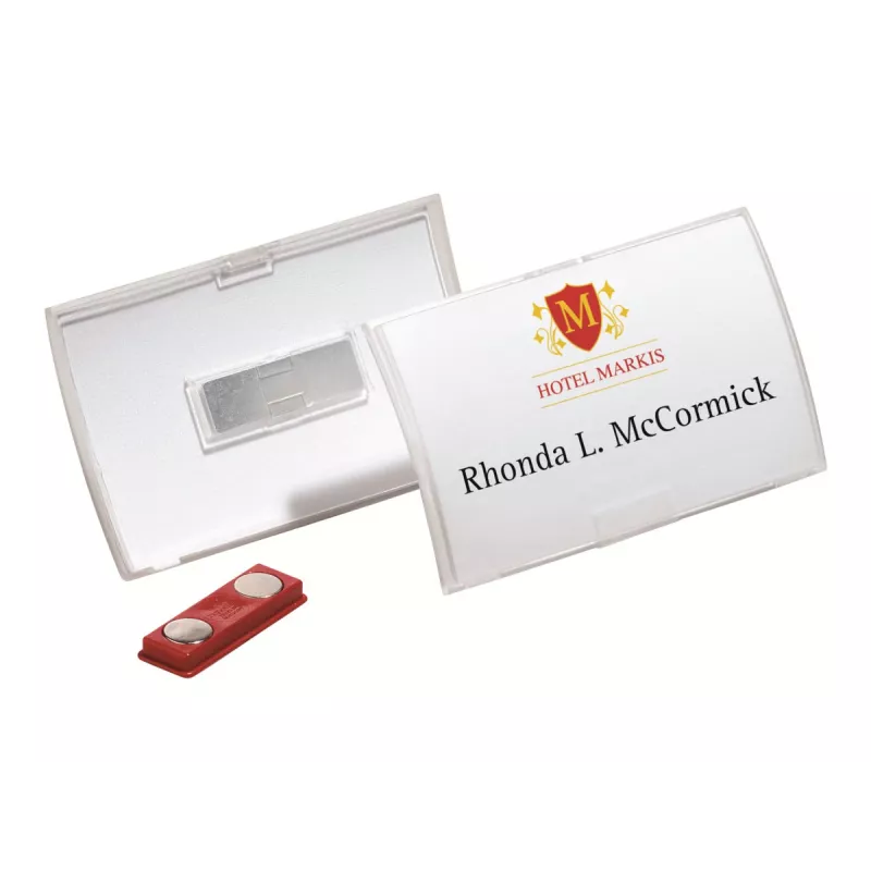 DURABLE CLICK FOLD magnetický držiak na menovky 90x54 mm, transparentný, balenie 10 ks (821519)
