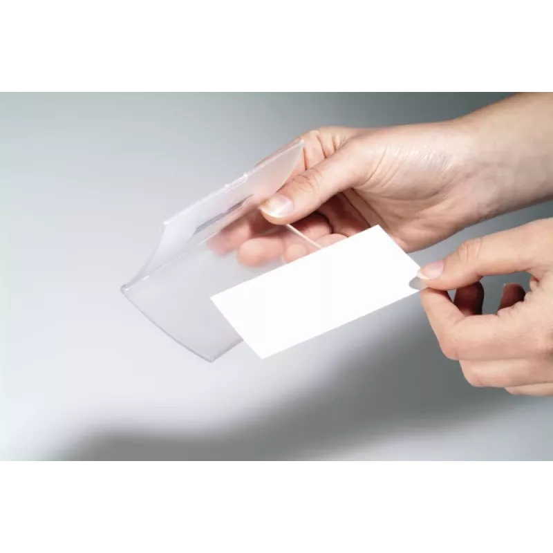 DURABLE CLICK FOLD magnetický držiak na menovky 90x54 mm, transparentný, balenie 10 ks (821519)