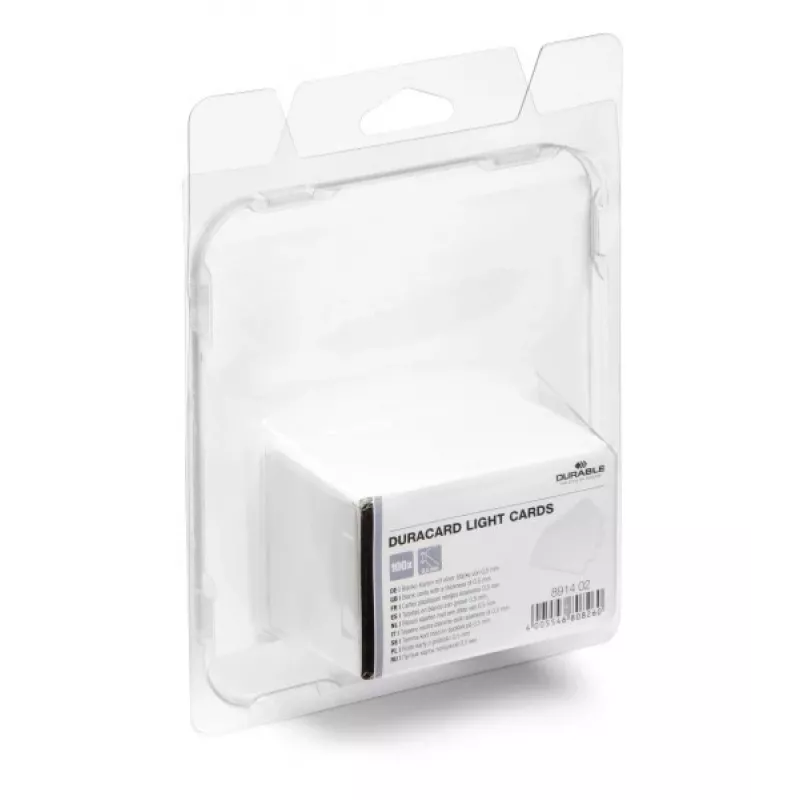 DURABLE DURACARD® plastové karty 0,50 mm biele CR80 (balenie 100 ks) 891402