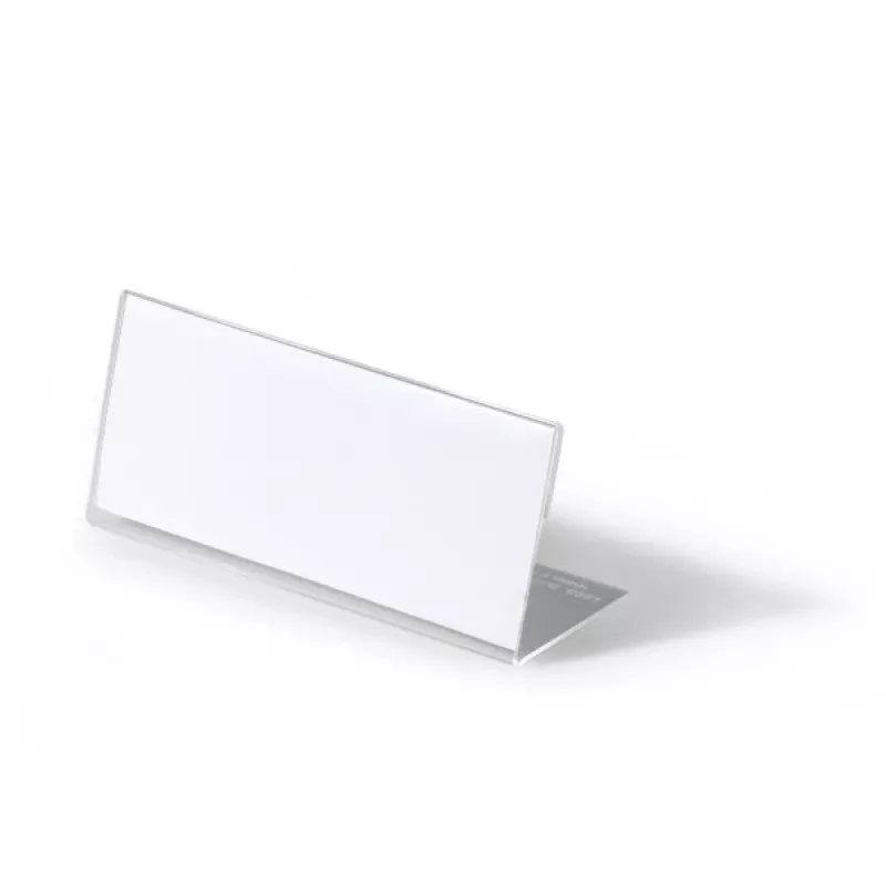 DURABLE L-tvarovaný menovka na stôl 61x150 mm akryl transparentná, balenie 10 ks 805419