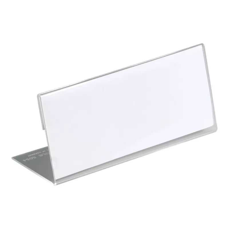 DURABLE L-tvarovaný menovka na stôl 61x150 mm akryl transparentná, balenie 10 ks 805419