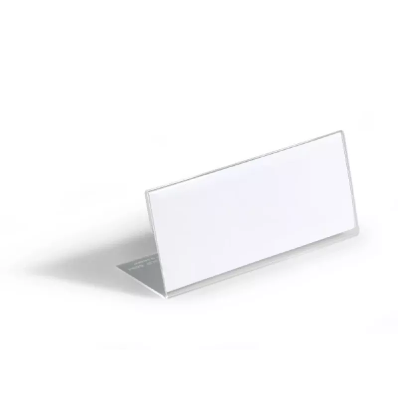 DURABLE L-tvarovaný menovka na stôl 61x150 mm akryl transparentná, balenie 10 ks 805419