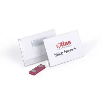 DURABLE magnetický menovka 90 x 54 mm, číra, 25 ks v balení 811719