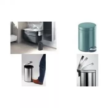 DURABLE kovový šliapací odpadkový kôš okrúhly 5 L strieborný 341058