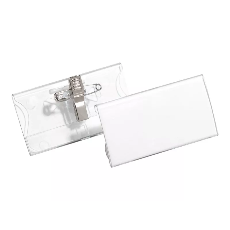 DURABLE Držiak na menovky 40x75 mm s kombinovanou sponou, akryl, transparentný, 25/VE (812119)