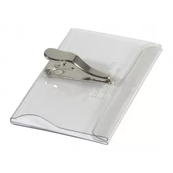 DURABLE držiak na menovky 54x90 mm s krokodílou sponou, balenie 25 ks, transparentný 811119