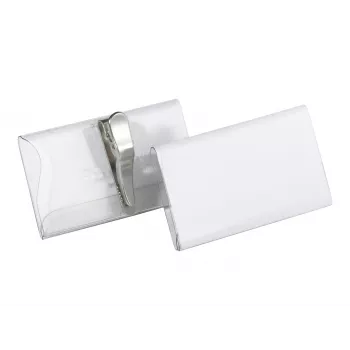 DURABLE držiak menovky 75x40 mm s krokodílkou, transparentný, balenie 25 ks 811019