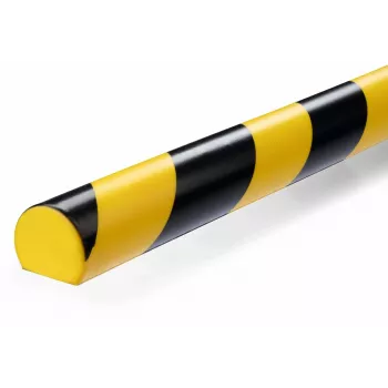 Durable S32R podlahový káblový mostík, PVC, čierny/žltý, zaoblený, 1000 mm