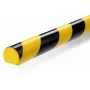 Durable S32R podlahový káblový mostík, PVC, čierny/žltý, zaoblený, 1000 mm