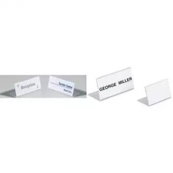 DURABLE SHERPA® L-stojan na stôl, akryl, 61x210 mm, na šírku, transparentný, balenie 10 ks 803119