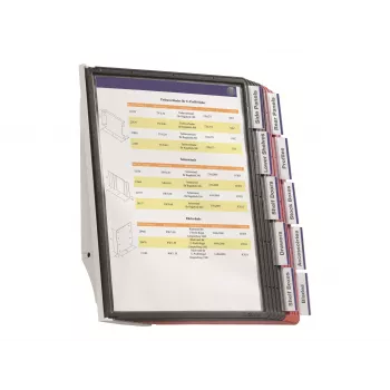 DURABLE SHERPA® WALL 10 nástenný prezentačný systém, A4, 10 tabúľ, sivý 563100