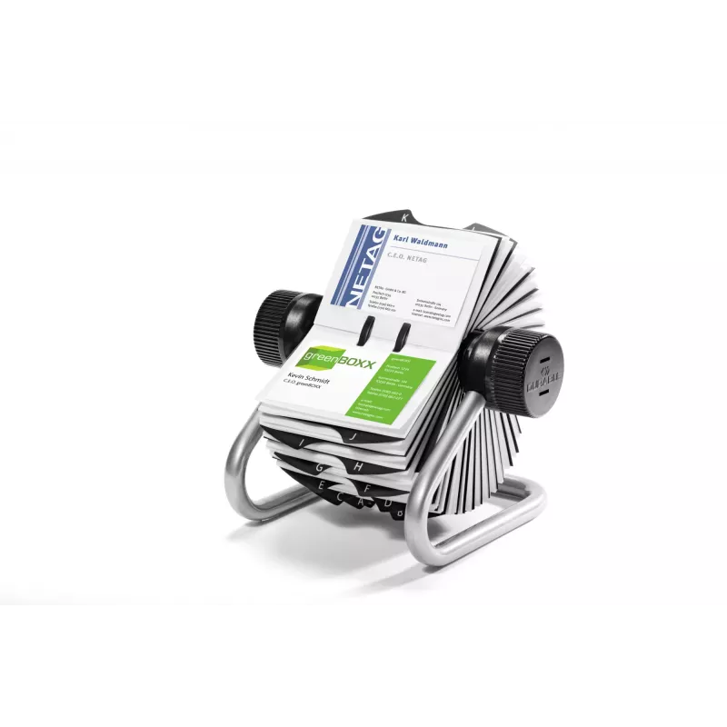 DURABLE VISIFIX® otočná kartotéková krabica, kapacita 500 kariet, A-Z register, čierna 248123