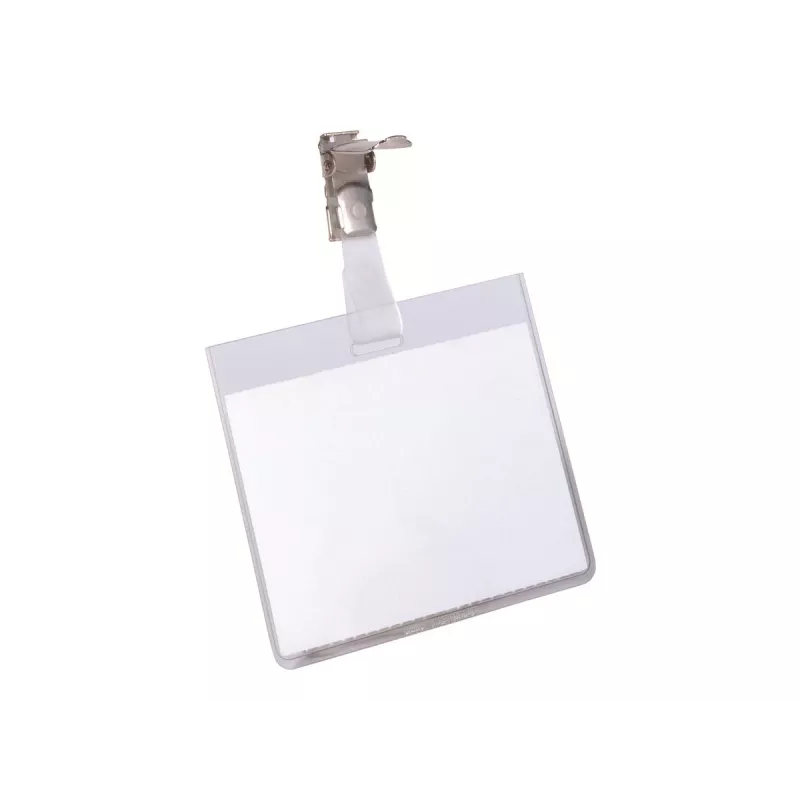 DURABLE VISITOR držiak na menovky 90 x 60 mm s otočnou sponou, transparentný, 25 ks (800319)
