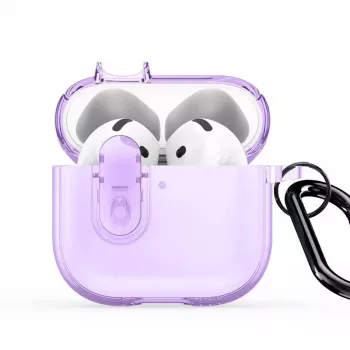 Dux Ducis Apple AirPods 4 PECL Series PC+TPU puzdro s háčikom fialové