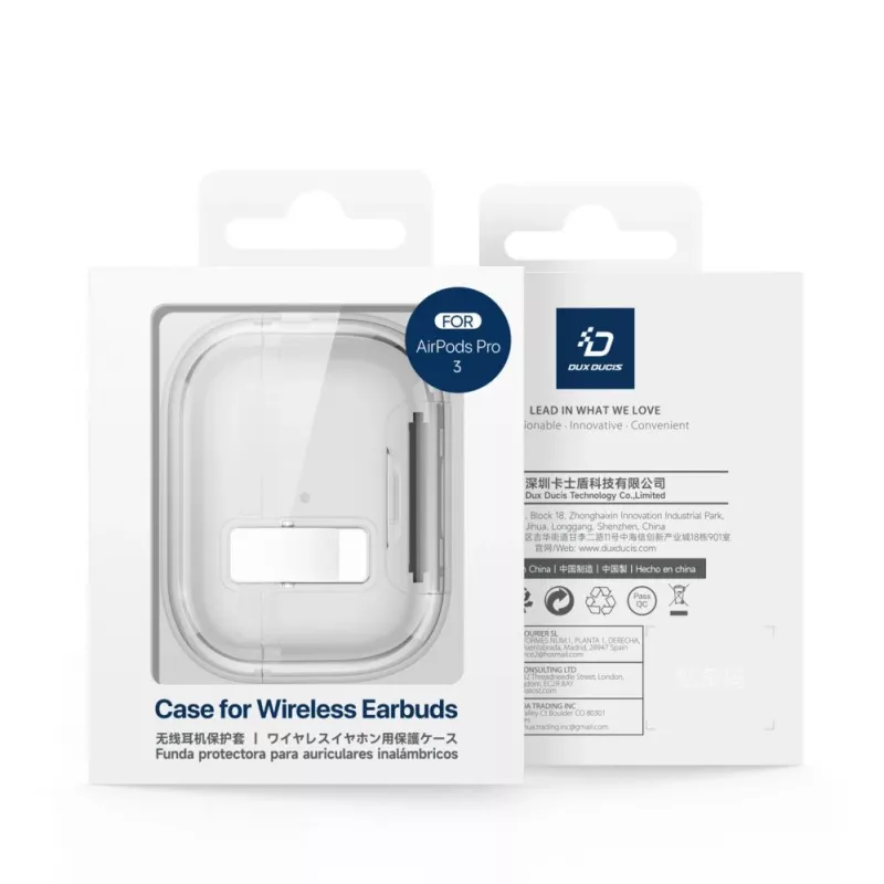 Dux Ducis Apple AirPods Pro 3 PECR Series PC+TPU puzdro s háčikom sivé