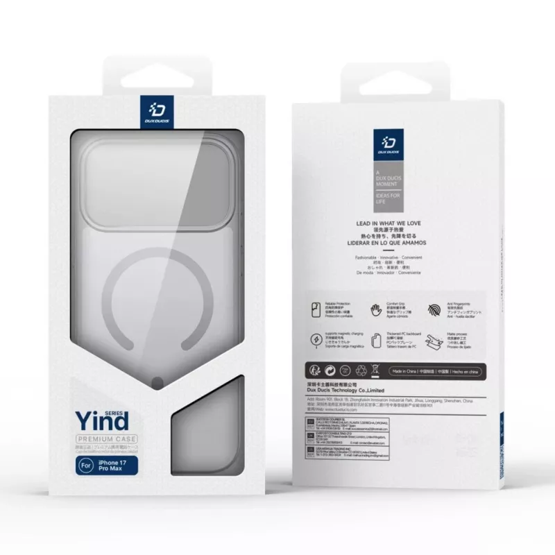Dux Ducis Apple iPhone 17 Pro Max YIND PC+TPU Case s MagSafe sivé