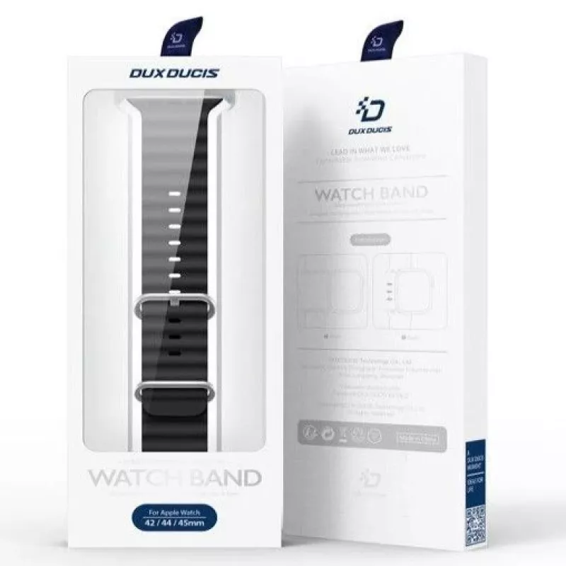 Dux Ducis Apple silikónový náramok pre Apple Watch 42/44/45/46/49mm čierny
