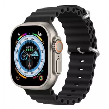 Dux Ducis Apple silikónový náramok pre Apple Watch 42/44/45/46/49mm čierny