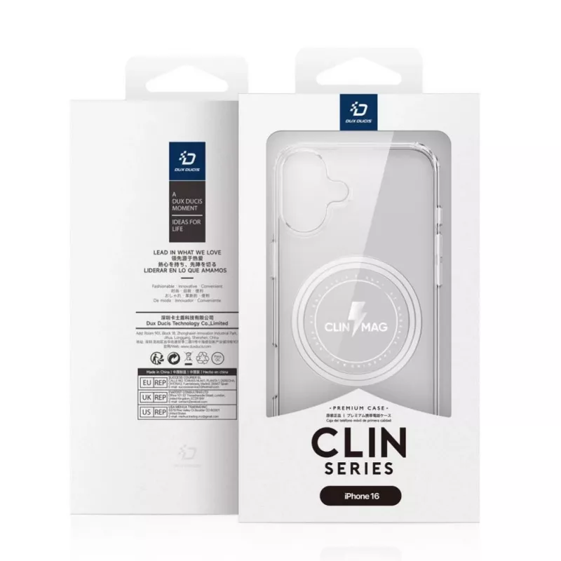 DUX DUCIS Clin Mag puzdro pre iPhone 16, transparentné, kompatibilné s MagSafe