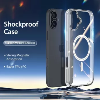 DUX DUCIS Clin Mag puzdro pre iPhone 16, transparentné, kompatibilné s MagSafe