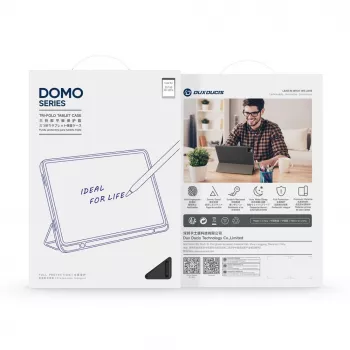 Dux Ducis Galaxy Tab S11 Ultra Domo Series trojdielny stojan PU kožené puzdro na tablet čierne