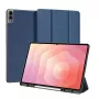 Dux Ducis Galaxy Tab S11 Ultra Domo Series trojité skladacie stojan PU kožený kryt tabletu modrý