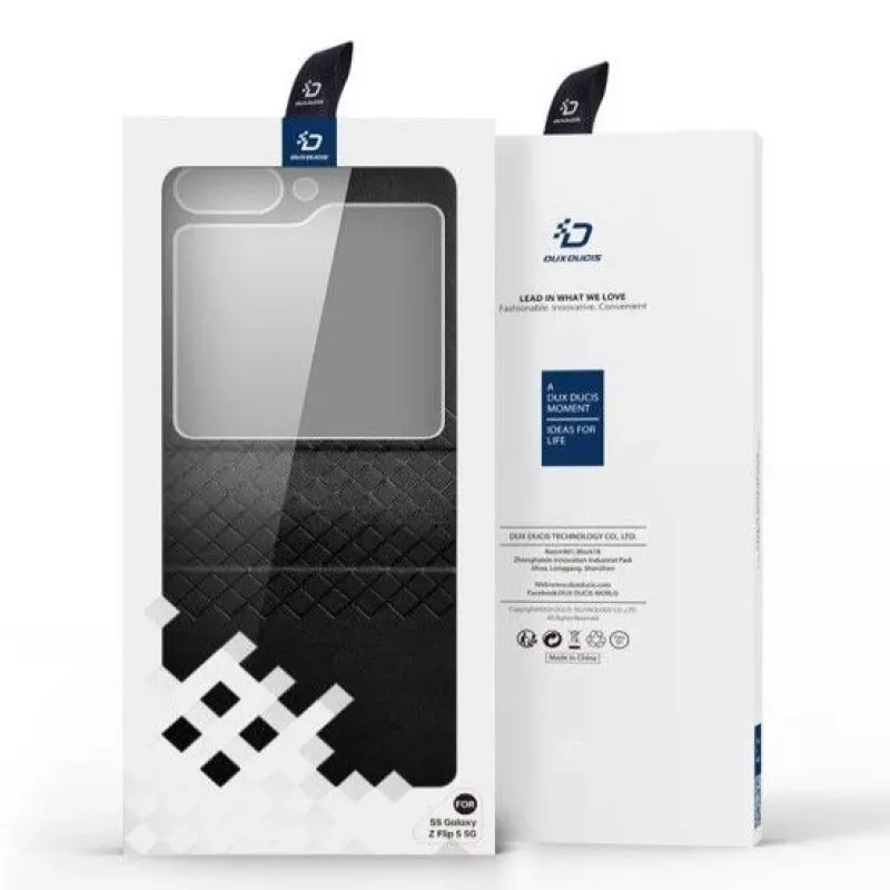 Dux Ducis Galaxy Z Flip5 5G Flip kožené puzdro peňaženka čierna