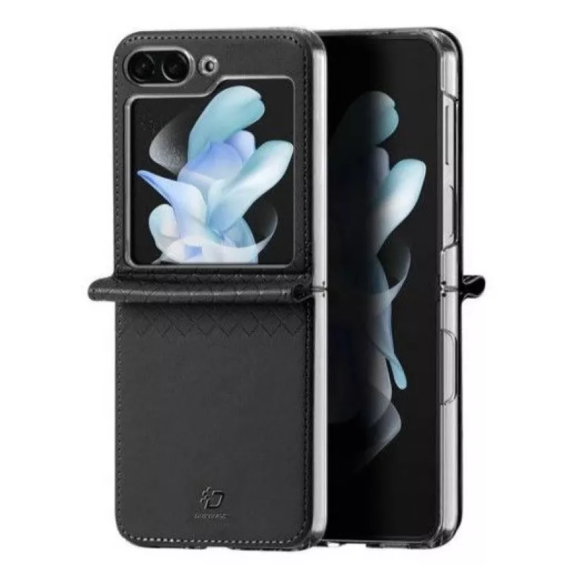 Dux Ducis Galaxy Z Flip5 5G Flip kožené puzdro peňaženka čierna