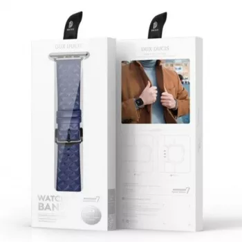 Dux Ducis pravá koža náramok pre Apple Watch 38/40/41mm - modrý