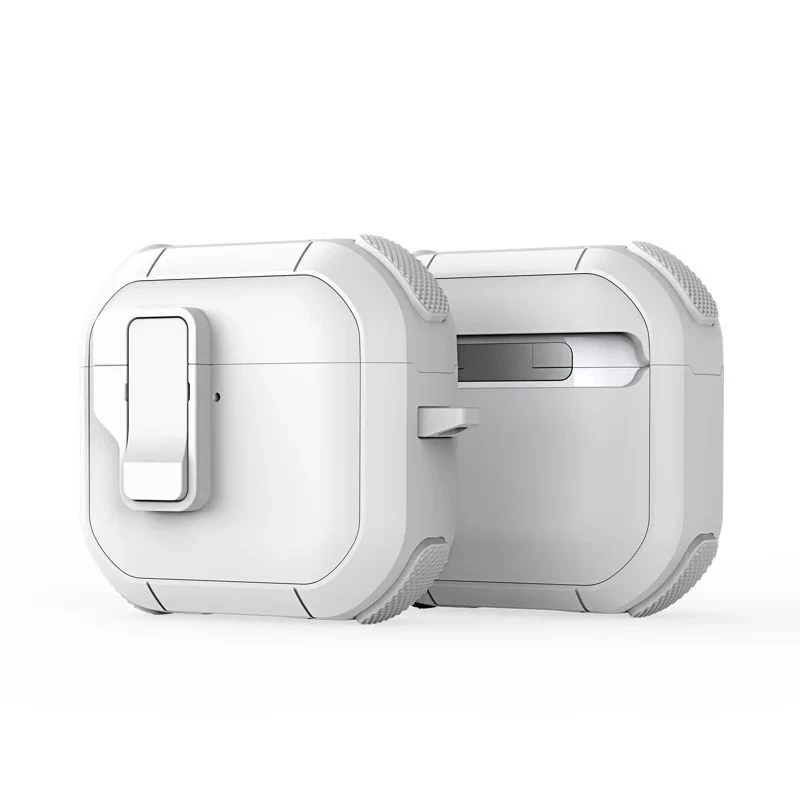 Dux Ducis PECP Series PC+TPU puzdro s háčikom pre AirPods 4, biela
