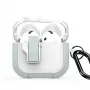 Dux Ducis PECP Series PC+TPU kryt s háčikom pre AirPods 4, biely zelený