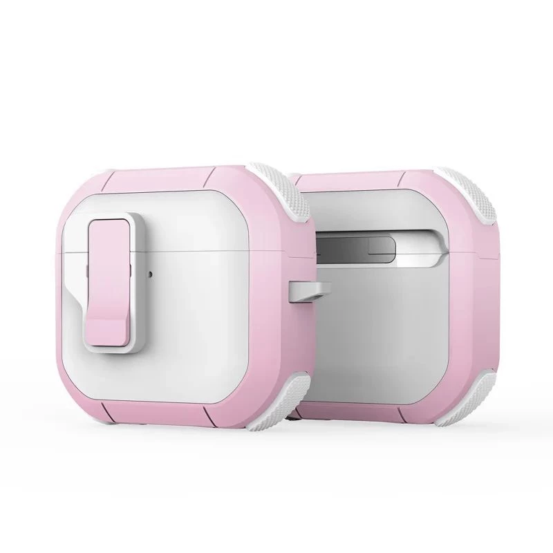 Dux Ducis PECP Series PC+TPU kryt s háčikom pre AirPods 4, biely ružový