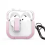 Dux Ducis PECP Series PC+TPU kryt s háčikom pre AirPods 4, biely ružový
