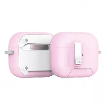 Dux Ducis PECQ Series Puzdro PC+TPU s háčikom pre Apple AirPods Pro 3, biele/ružové