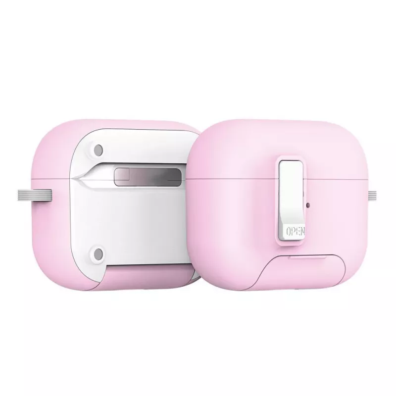 Dux Ducis PECQ Series Puzdro PC+TPU s háčikom pre Apple AirPods Pro 3, biele/ružové