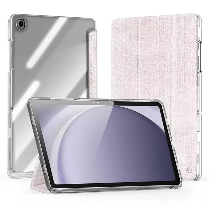 Dux Ducis Samsung Galaxy Tab A9 Plus TPU+PC+koža priehľadné puzdro svetloružová