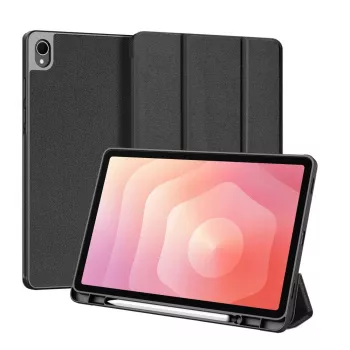 Dux Ducis Samsung Galaxy Tab S11 Domo Series puzdro na tablet z PU kože s trojdielnym stojanom čierne