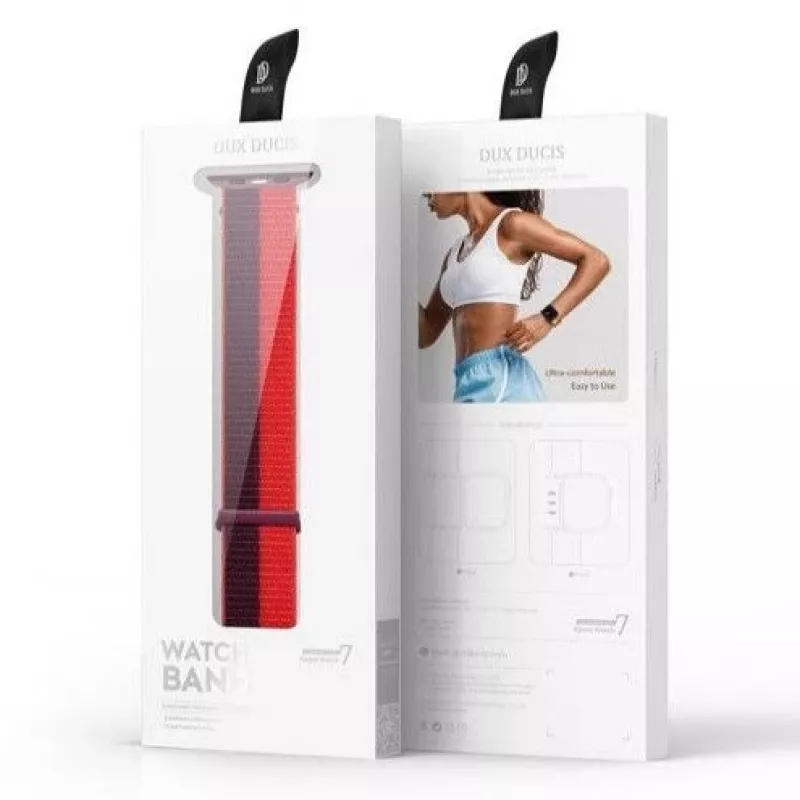 Dux Ducis Silicone Sport remienok pre Apple Watch 41/40/38mm - červený
