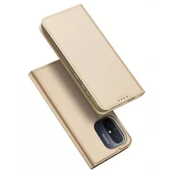 Dux Ducis Skin Pro Series flip kryt s priehradkou na karty a stojanom pre Xiaomi Redmi 12C / Poco C55, zlatý