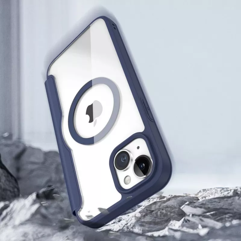 Dux Ducis Skin X Pro Magnetic Flip MagSafe puzdro pre Apple iPhone 15 Plus - modré