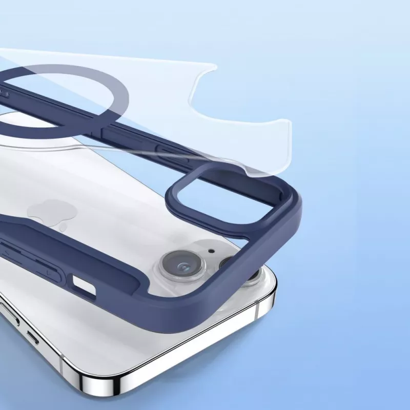 Dux Ducis Skin X Pro Magnetic Flip MagSafe puzdro pre Apple iPhone 15 Plus - modré