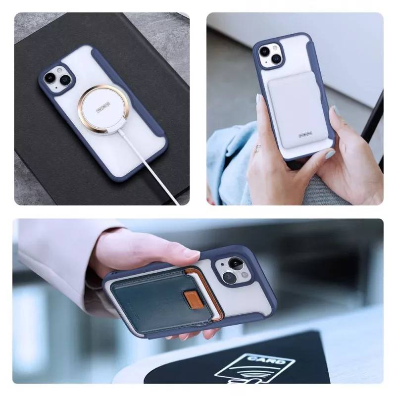Dux Ducis Skin X Pro Magnetic Flip MagSafe puzdro pre Apple iPhone 15 Plus - modré