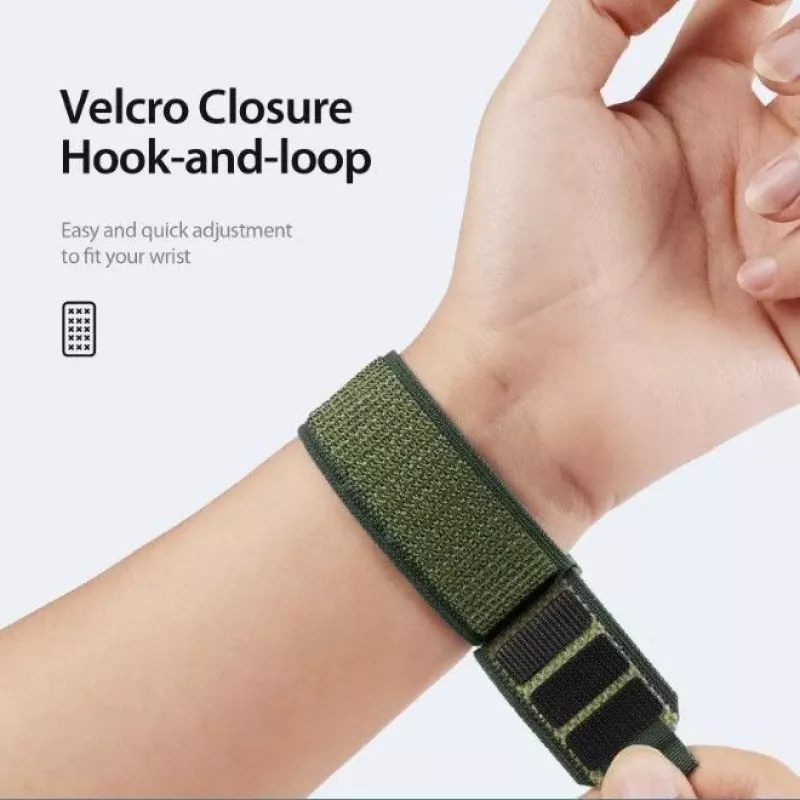 DUX DUCIS Sport suchý zips pre Apple Watch 42/44/45/46/49mm zelený