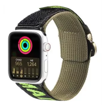 Dux Ducis remienok (outdoorová verzia) pre Apple Watch Ultra, SE, 8, 7, 6, 5, 4, 3, 2, 1 (49, 45, 44, 42 mm) nylonový remienok čierna zelená