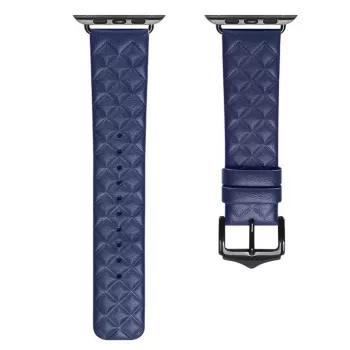 Dux Ducis Trap kožený remienok pre Apple Watch 7/6/5/4/3/2/SE (45/44/42mm) pravá koža remienok modrý