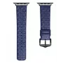 Dux Ducis Trap kožený remienok pre Apple Watch 7/6/5/4/3/2/SE (45/44/42mm) pravá koža remienok modrý