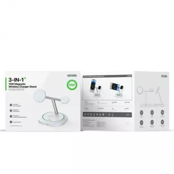 Duzzona W16 15W 3-in-1 magnetická bezdrôtová nabíjačka biela