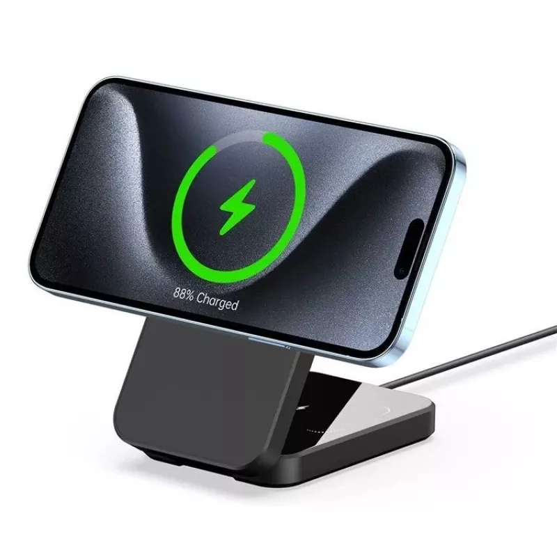Duzzona W17 3-in-1 bezdrôtová nabíjačka stojan s MagSafe 15W čierna